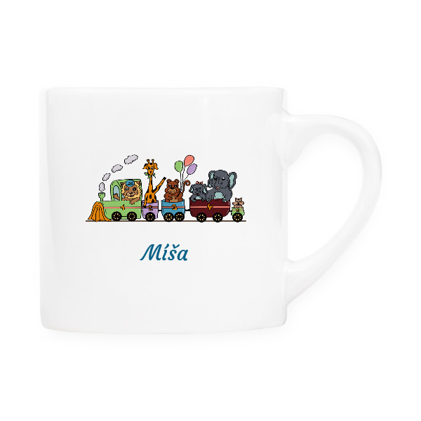 Hrnek espresso (Lungo) s potiskem Dětský hrnek - Veselý vláček ZOO